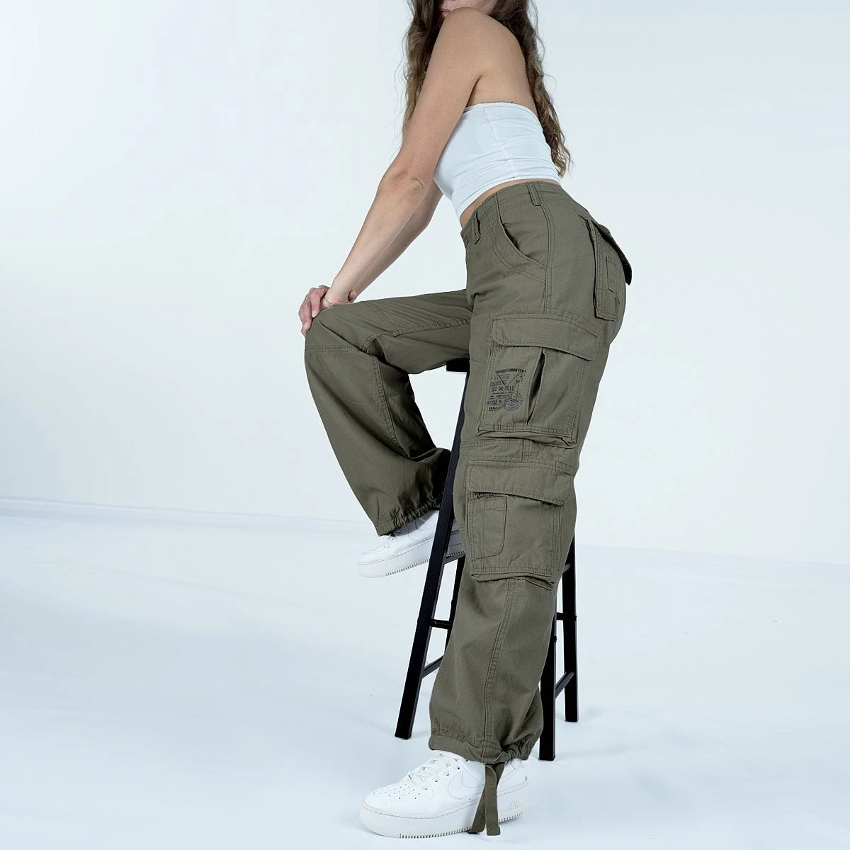 Brandit Ladies Pure Vintage Trousers Olive - Image 4